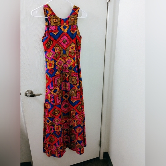 Vintage Dresses & Skirts - Vintage 1960s 1970s Psychedelic Groovy Maxi Sleeveless Dress